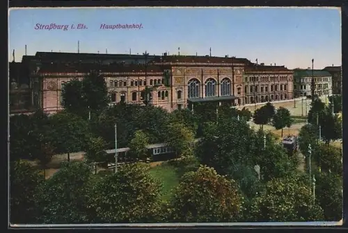 AK Strassburg, Ansicht vom Hauptbahnhof