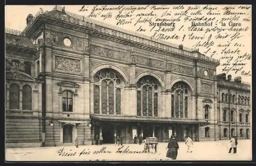 AK Strassburg, La Gare, Bahnhof