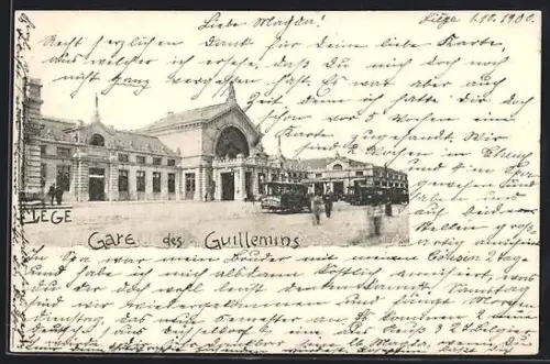 AK Liége, La Gare des Guillemins, Bahnhof