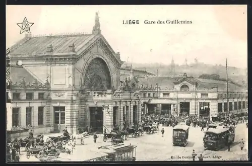 AK Liège, Gare des Guillemins, Bahnhof, Strassenbahn