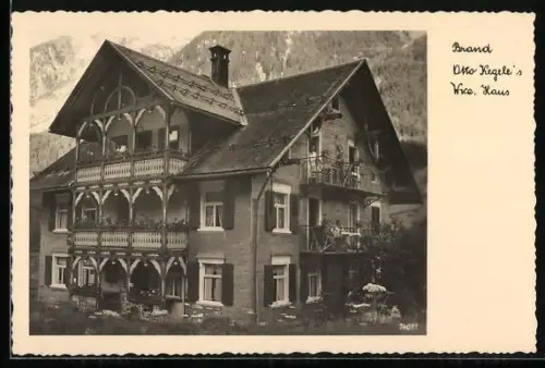 AK Brand, Otto Kegele`s Ww. Haus mit Garten