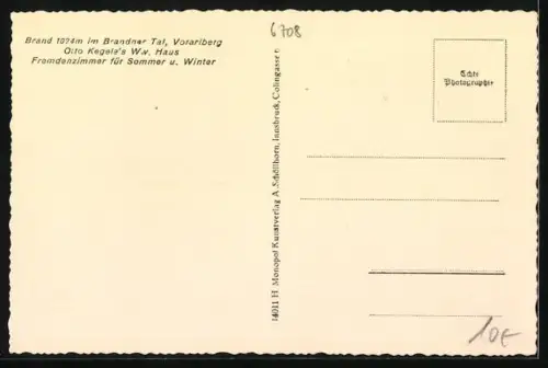 AK Brand, Otto Kegele`s Ww. Haus mit Garten