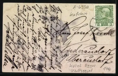 AK Kufstein, Hotel Egger mit parkenden Autos