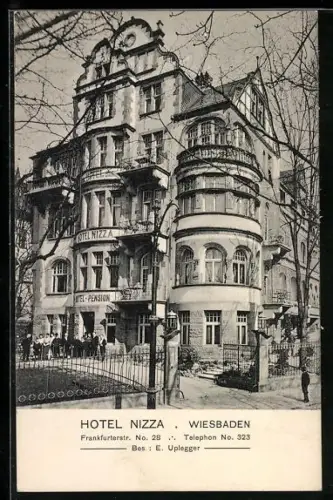 AK Wiesbaden, Hotel Nizza, Bes. E. Uplegger