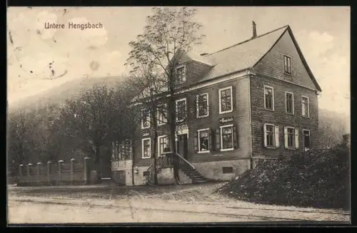 AK Siegen, Gasthaus Hof Untere Hengsbach, Inh. E. Langenbach