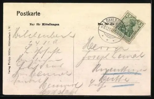 AK Hilchenbach i. W., Hotel Philipp Müller, Totalansicht