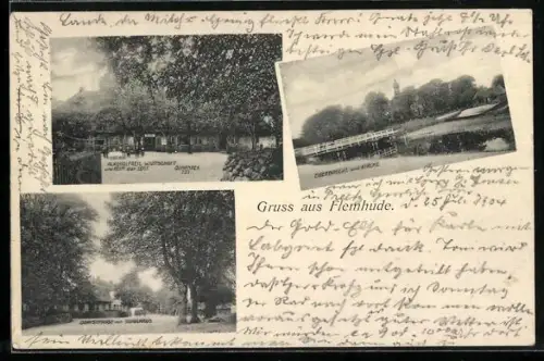 AK Flemhude, Alkoholfreies Gasthaus, Dorfstrasse und Schulhaus