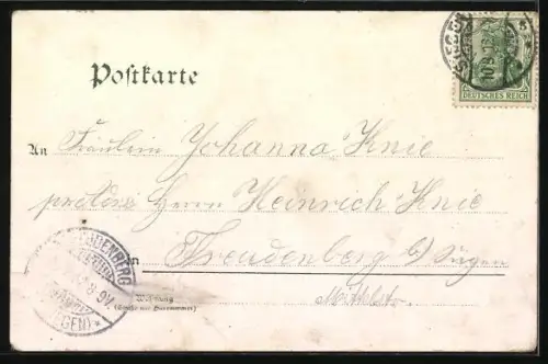 Lithographie Siegen, Marktplatz, Blick auf die Hütte, Gesamtansicht