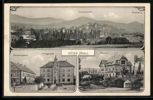 AK Geisa /Rhön, Rockenstuhl, Boxberg, Amtsgericht, Postamt