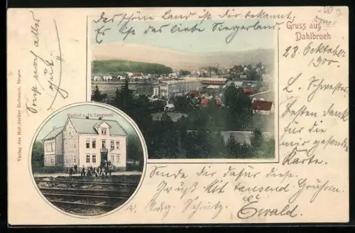 AK Dahlbruch, Gasthof v. Fr. Langenohl, Blick auf den Ort