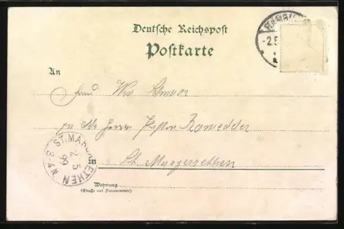 Lithographie Hamburg-St. Pauli, Gasthaus Weinhütte, Weinkelter