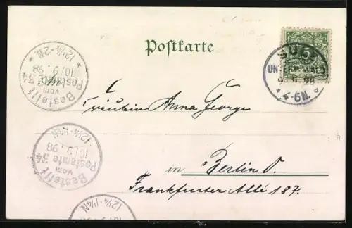 Lithographie Sulz unterm Wald, Restaurant E. North, Bahnhof, Schloss Petry, Kaiser Friedrich Strasse