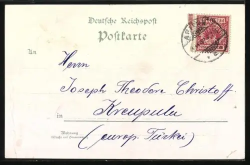 Lithographie Artern, Marktplatz, Sachsenburg, Kriegerdenkmal, Markt, Kyffhäuser-Denkmal