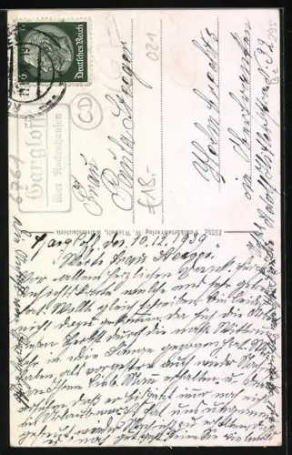 AK Gangloff /Saarpfalz, Gesamtansicht des Ortes und Gasthaus