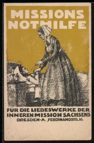 AK Dresden, Missions-Nothilfe für die Liebeswerke der Inneren Mission Sachsens, Ferdinandstrasse 16