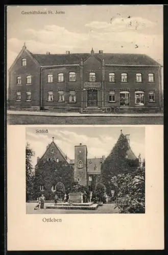 AK Ottleben, Geschäftshaus Fr. Jorns und Schlosspartie