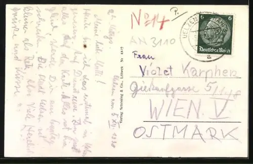 AK Uelzen, Bahnhofstrasse mit Samenhandlung J. H. Deicke