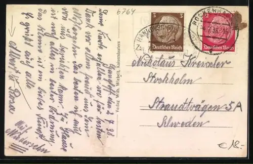 AK Gangloff, Bäckerei von Heinr. Neubrech, Wirtschaft von Jul. Nagel, Handlung Nik. Kreischer