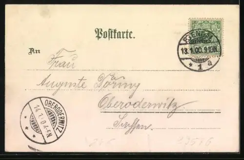 Lithographie Stendal, Tangermünder Tor mit Kreishaus, Gymnasium, Marienkirche