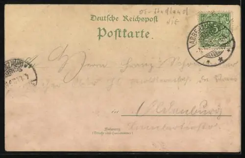 Lithographie Seefeld / Oldb., Woge`s Hotel, Kaiserliche Post, Kirche und Strassenpartie