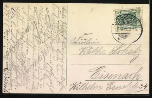 AK Sondershausen / Thüringen, Villa & Brunnen in der Günther-Strasse