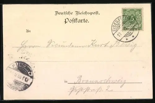 Lithographie Niederschelden, Gasthof zum Storch v. F. W. Utsch, Ortsansicht