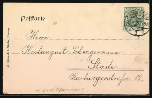 AK Hamburg-Hinschenfelde, Kirche und Pfarrhaus