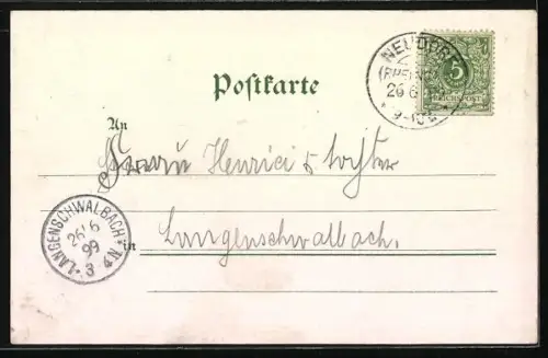 Lithographie Rauenthal /Rheingau, Hotel Rheingauer Hof, Ortspartie, Teilansicht mit Kirche