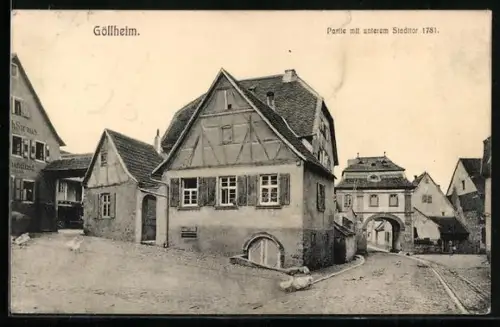 AK Göllheim, Partie mit unterem Stadttor