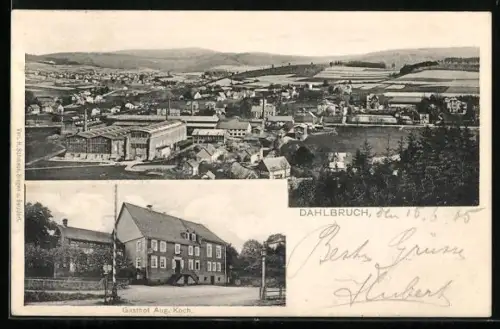 AK Dahlbruch, Gasthof Aug. Koch und Totalansicht