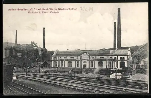 AK Niederschelden, AG Charlottenhütte, Hochöfen und Electr. Centrale
