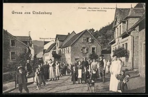 AK Lindenberg /Pfalz, Colonial-, Manufaktur- u. Schuhwaren von Peter Schönung