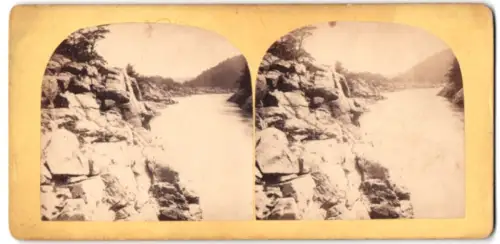 Stereo-Fotografie Bell & Bro., Washington, Ansicht Washington D.C., the Potomac River at the great Falls