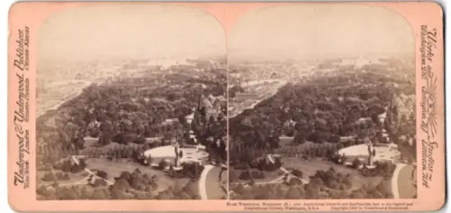 Stereo-Fotografie Underwood & Underwood, New York, Ansicht Washington D.C., From the Monument over Smithsonian