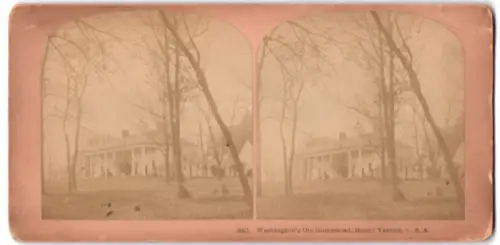 Stereo-Fotografie Kilburn Brothers, Littleton N.H., Ansicht Mount Vernon / VA., Washington`s old Homestead