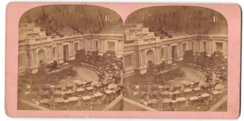 Stereo-Fotografie Bell & Bros., Washington, Ansicht Washington D.C., the Senatr. Chamber in the Capitol