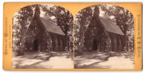 Stereo-Fotografie J. F. Jarvis, Washington, Ansicht Washington D.C., Chapel at Oka Hill Cemetrery at Georgetown