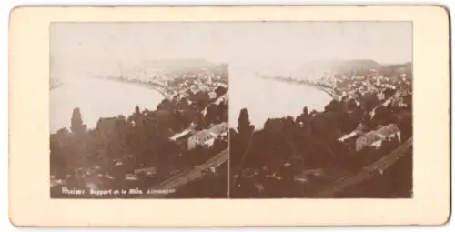 Stereo-Fotografie unbekannter Fotograf, Ansicht Boppard, Blick auf die Stadt mit Rheinpartie