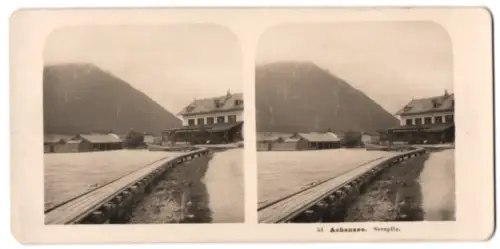 Stereo-Fotografie NPG, Berlin, Ansicht Maurach a. Achensee, Blick nach dem Hotel Seespitz