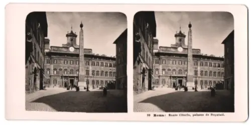 Stereo-Fotografie NPG, Berlin, Ansicht Rom, Monte Citorio, palazzo de Deputati