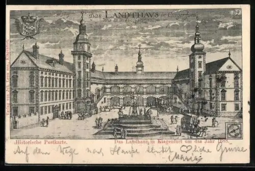 Lithographie Klagenfurt, Das Landhaus um das Jahr 1688