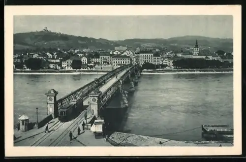 AK Linz a. D., Urfahr und Pöstlingberg mit Strassenbahn