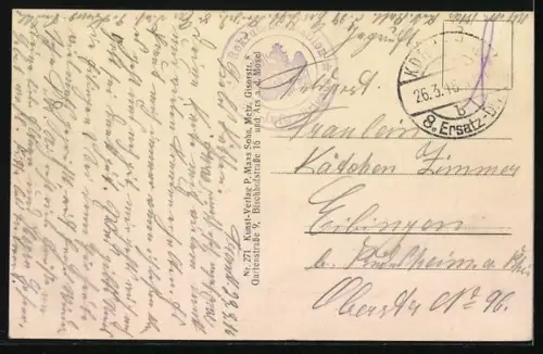 AK Bouxiéres, Strassenansicht nach der Schlacht