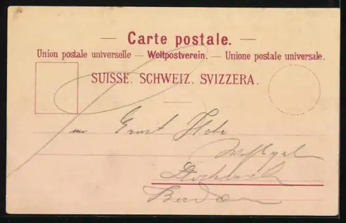 Lithographie Rigi, Aussicht vom Rothstock, Vitznau-Rigibahn