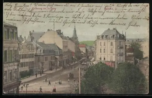AK Belfort, Faubourg des Ancêtres, Strassenansicht