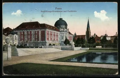 AK Posen / Poznan, Ansiedlungs-Kommision und Paulikirche