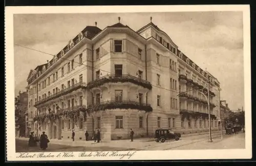 AK Baden, Ansicht des Bade-Hotels Herzoghof