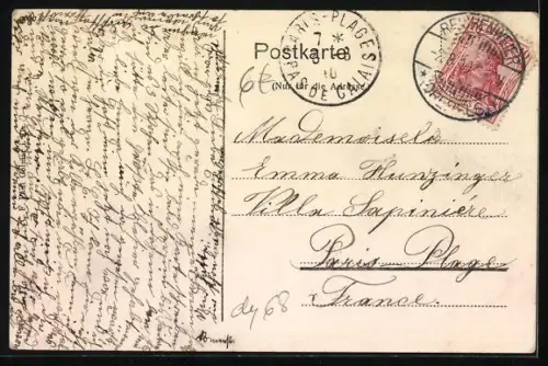 AK Neu-Reichenweier /O.-Els., Rue principale avec calèche et maisons élégantes