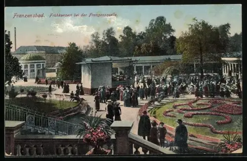 AK Franzensbad, Frühkonzert bei der Franzensquelle