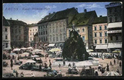 AK Brünn, Markt am Kaiser-Wilhelm-Platz